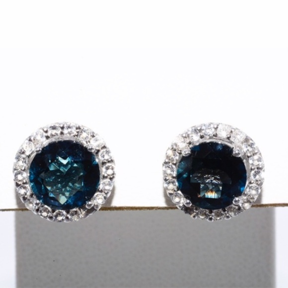 Jewelry - COPY - *New 4.0 Carat Real Blue Topaz S925 Stud Earrings